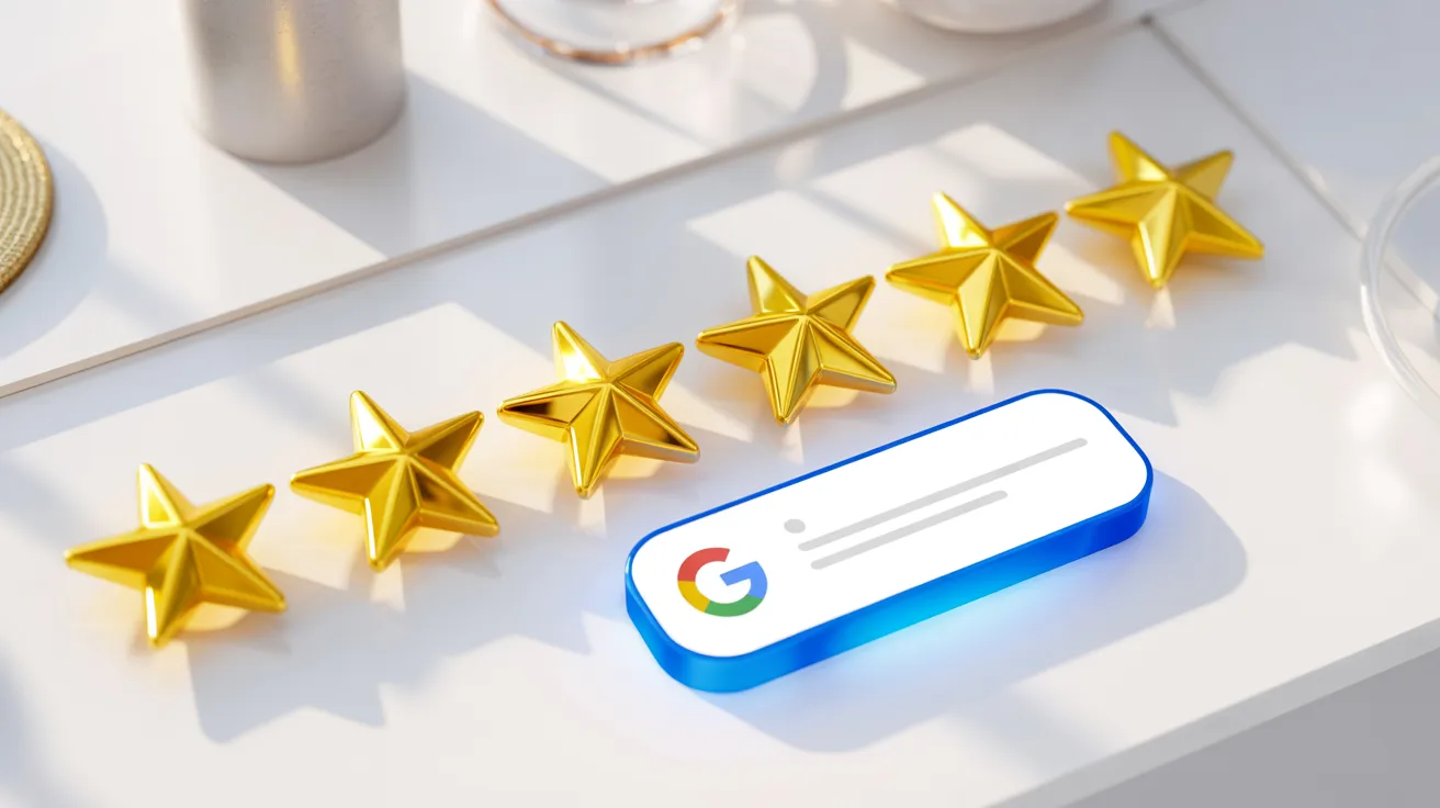 Service business customer leaving a 5 star Google review on mobile