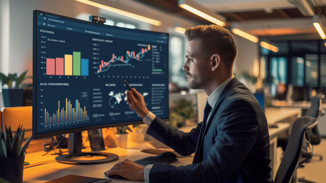 Service business owner reviewing call analytics dashboard on phone