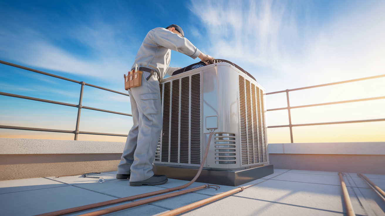 Commercial HVAC equipment on a rooftop