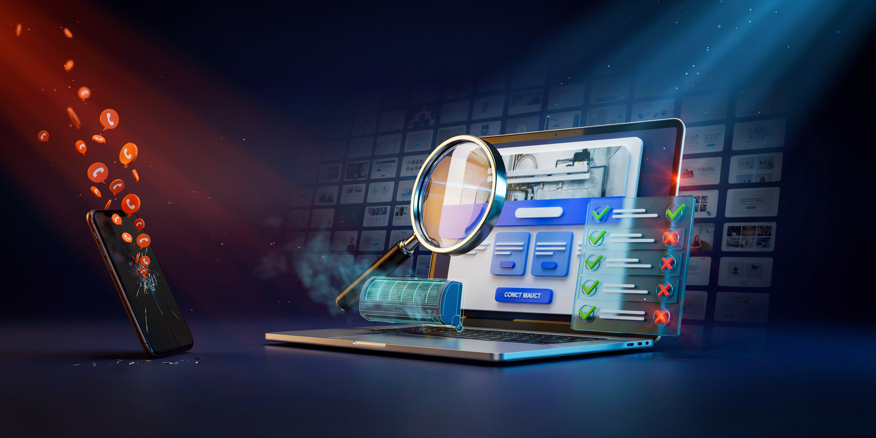 Chart of common website issues found across 125 audited HVAC company websites
