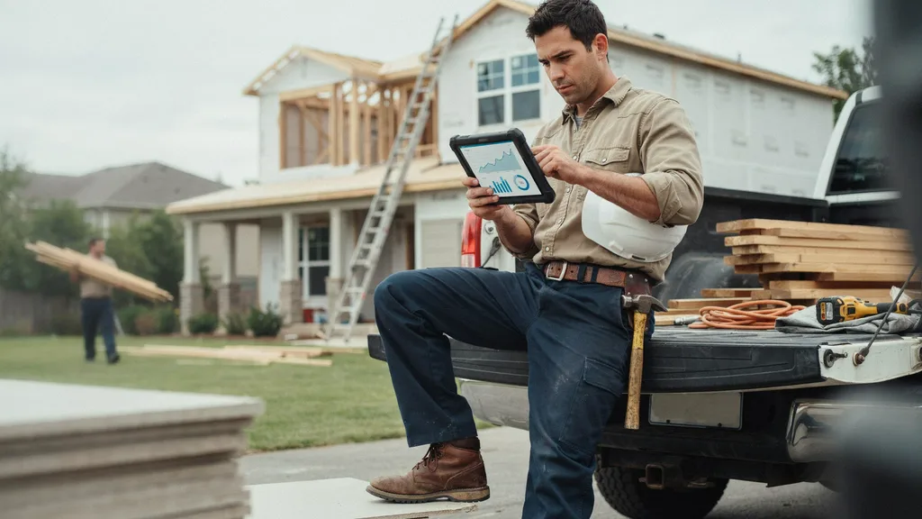 Contractor reviewing booked job revenue data flowing back into a Google Ads dashboard
