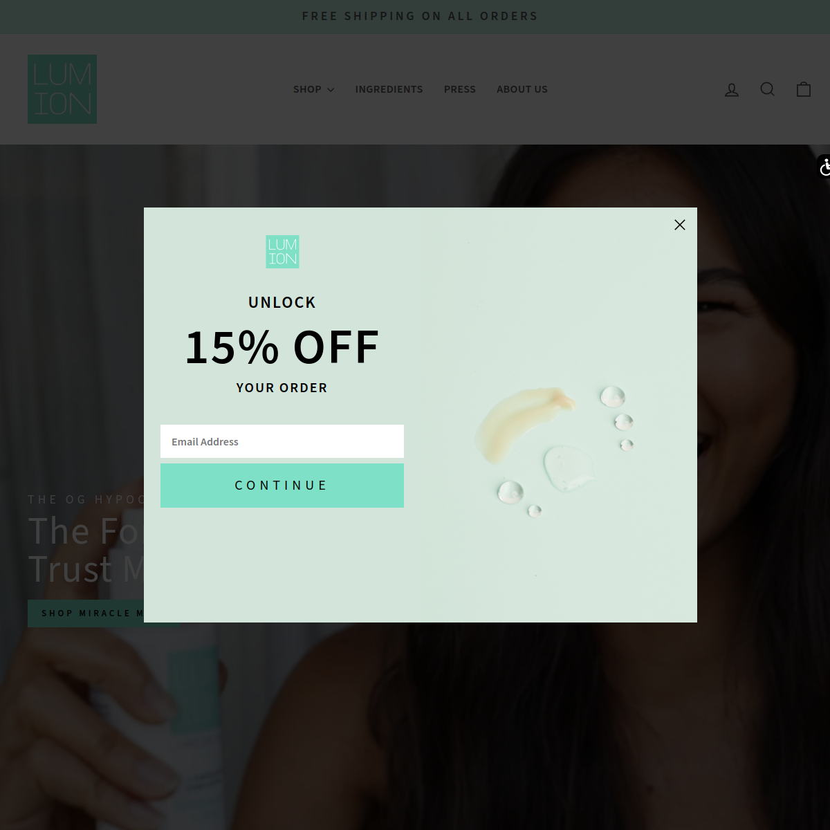 Screenshot of the Lumionlife website